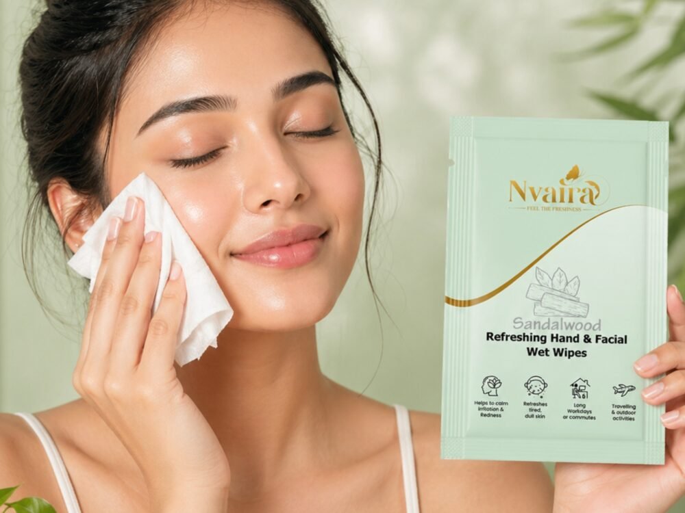 Sandalwood:Refreshing hand & Facial Wipes: A Fresh and Confident You Anywhere